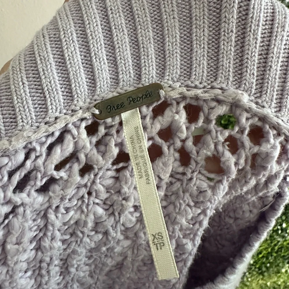 Free people‎ oversized for Lavender Knit Women's Sweater balloon sleeve EUC